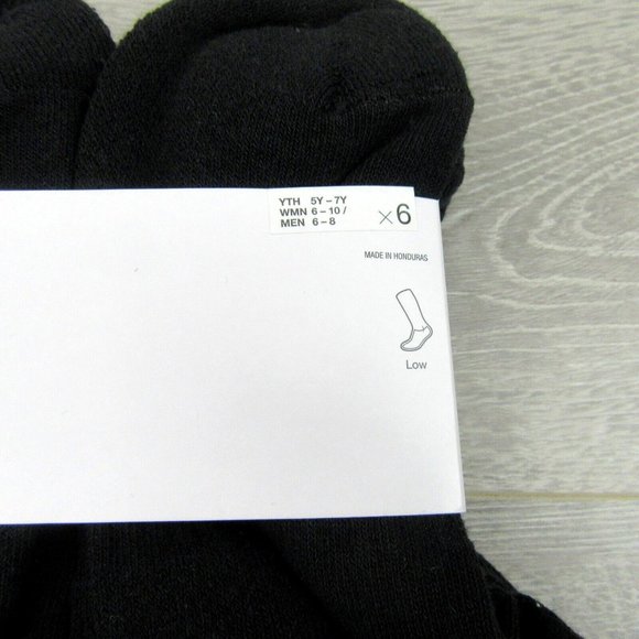 Nike Everyday Cushioned Low Socks Black 6 Pack Women's 6-10 / Youth 5Y-7Y NEW - Picture 4 of 9